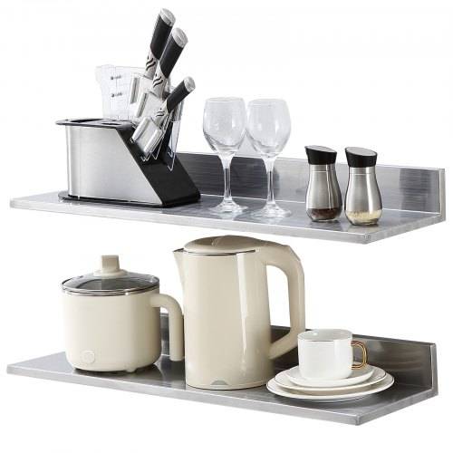 VEVOR Gewürzregal Wandregal 2-teilig, Hängendes Küchenregal 762 x 218 x 85 mm, Schweberegal Edelstahl 20 kg Belastbar, Regalbrett Wandboard Gewürz