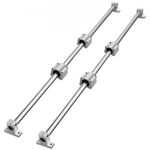 VEVOR Linearführungsschienen-Set, SFC16 1000 mm, 2 Stück 1000 mm SFC16-Führungsschienen, 4 Stück SC16-Gleitblöcke, 4 Stück Schienenstützen, Lin