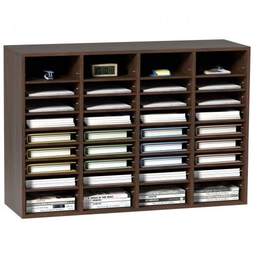 VEVOR Briefablage 36 Fächer Organizer aus MDF, Dokumentenablage Vintage Braun 997 x 305 x 680 mm, Ablagefächer Desktop-Aktenhalter Dokumentenlager