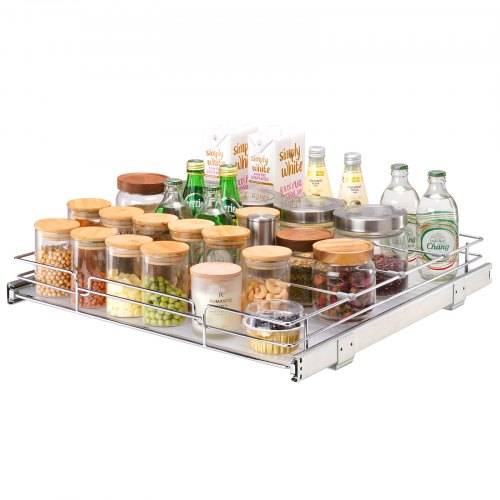 VEVOR ausziehbares Gewürzregal (537x533x85 mm) Spülschrankregal Küchenschrank, Schiebeschublade Waschbecken Gewürzregal Schrank Organizer Untersch