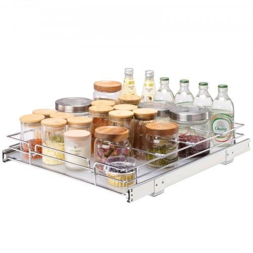 VEVOR ausziehbares Gewürzregal (460x533x85 mm) Spülschrankregal Küchenschrank, Schiebeschublade Waschbecken Gewürzregal Schrank Organizer Untersch