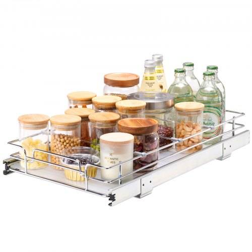 VEVOR ausziehbares Gewürzregal (310x533x85 mm) Spülschrankregal Küchenschrank, Schiebeschublade Waschbecken Gewürzregal Schrank Organizer Untersch