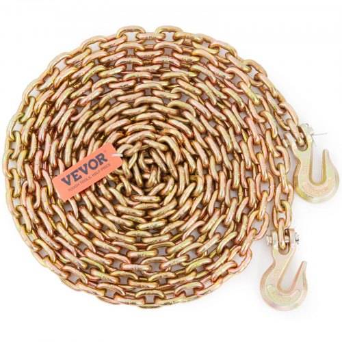 VEVOR Transportbinderkette G80 Abschleppkette mit Haken, 2222,6kg Last, 7,9375mm x 609,6cm