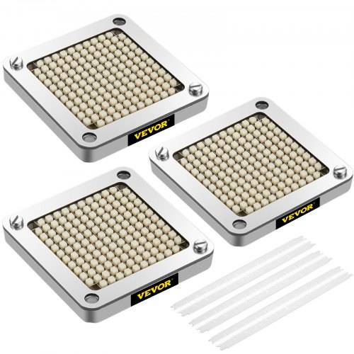 VEVOR Kartoffelschneider Pommes Frites Schneider Ersatz-Häckslermesser 6,4 mm, 3 x Ersatz-Häckslermesser & 6 x Zusätzliche Klingen Pommes Schneider