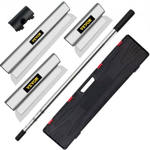 VEVOR Dekorspachtel Set 25 cm / 60 cm/ 80 cm Breitspachtel, 0,89 - 2 m Klingenlänge Trockenbau Flächenspachtel, 0,5 mm Klingenstärke Fassadenspacht