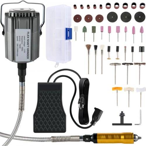 VEVOR Elektrische Drehwerkzeug Flex Shaft Wellen Aufhängung 780 W Schnellschleif Gerät biegsamer Welle, Hängemühle Wellenlänge 100cm, Fu_pedal-St