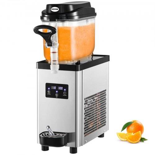 VEVOR Kommerzielle Slushy-Maschine, 6L Tassen Einzelschüssel Slush Ice Maschine, 300W 220V, Edelstahl Margarita Smoothie Frozen Drink Maker, Slushie