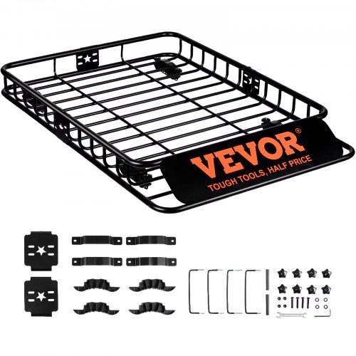 VEVOR Dachgepäckträger Korb Auto Dachkorb Universal 1175 x 915 x 114 mm, Dachgepäckträger Wanne 90 kg Tragfähigkeit Relingträger Fracht Gepäcka