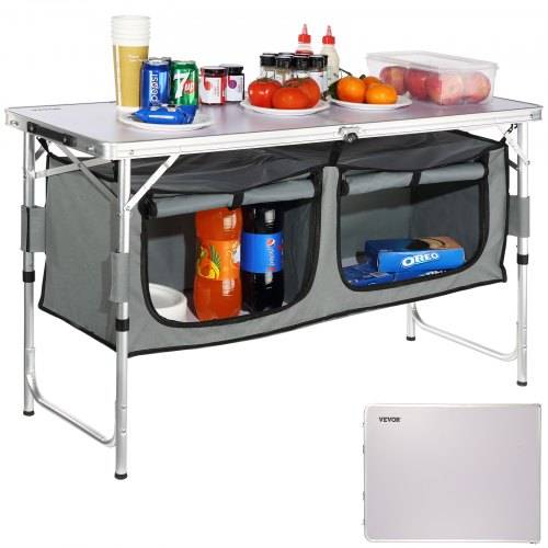 VEVOR Campingküche inkl. Tragetasche Campingschrank Einstellbar Campingschrank, Reiseküche Küchenbox Zeltschrank Outdoor Camping Küche Zeltschrank