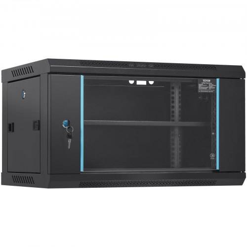 VEVOR 6U Netzwerk-Serverschrank zur Wandmontage, 39 cm tief, Server-Rack-Schrankgehäuse, max. 90,72kg. Bodenmontierte Ladekapazität, mit abschlie_ba