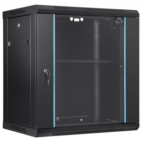 VEVOR 12U Netzwerk-Serverschrank zur Wandmontage, 15,5" tief, Server-Rack-Schrankgehäuse, ca. 91 kg. Bodenmontierte Ladekapazität, mit abschlie_bare