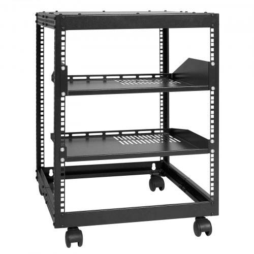 VEVOR 12U-Server-Rack mit offenem Rahmen 58.5-101.6cm verstellbare Tiefe freistehender/wandmontierter Netzwerk-Server-Rack 4-Pfosten-AV-Rack mit