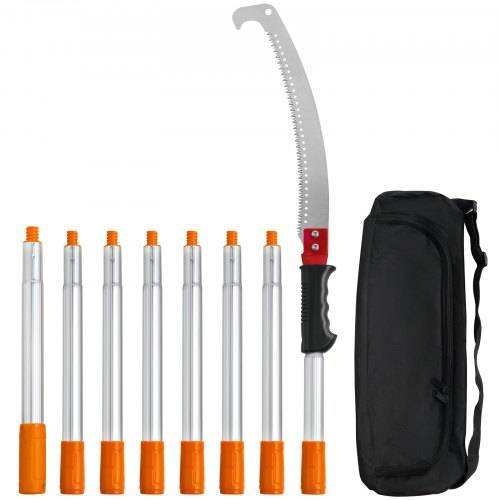VEVOR Teleskop Astsäge Manuell Baumsäge 1,4-3m einstellbar Hochentaster mit 8 Stangen Astschere Teleskop Klinge aus Kohlenstoffstahl Reichweit bis