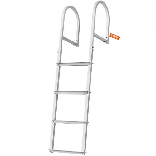 VEVOR Dockleiter 4 abnehmbare Stufen 227 kg Tragkraft Ponton-Bootsleiter aus Aluminiumlegierung mit 8 cm breiter Stufe für das Einsteigen in