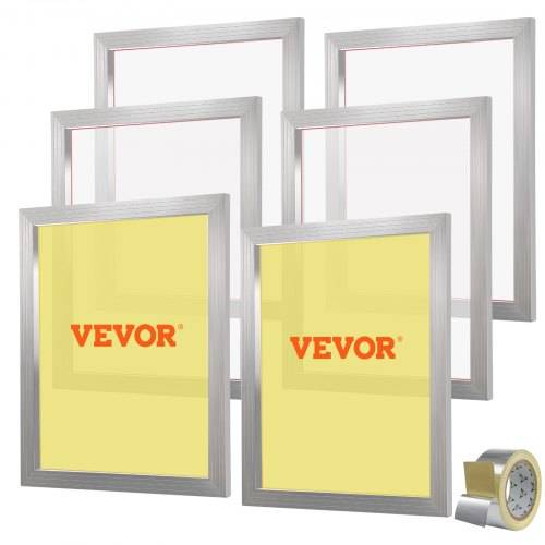 VEVOR 6 Stk. Aluminiumlegierung Siebrahmen Siebdruckpresse 50,8 x 61 cm, Siebdruckmaschine Zubehör 160 Mesh, Säureresistenz & nicht Verformbar für