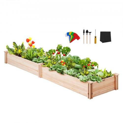 VEVOR Hochbeet 240 x 60 x 25 cm Pflanzkasten Tannenholz Gemüsebeet Blumenkasten Kräuterbeet Gartenbeet Pflanzkübel Ideal für den Anbau von Gemüse
