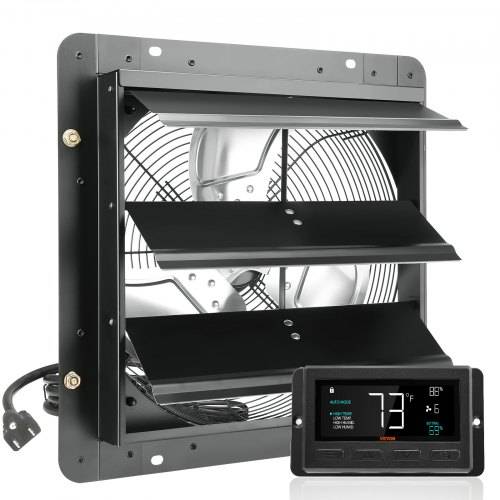 VEVOR Abluftventilator, 356 mm,Temperatur-Feuchtigkeitsregler, EC-Motor, 1024 CFM, Wandlüfter mit variabler Geschwindigkeitsregelung zur