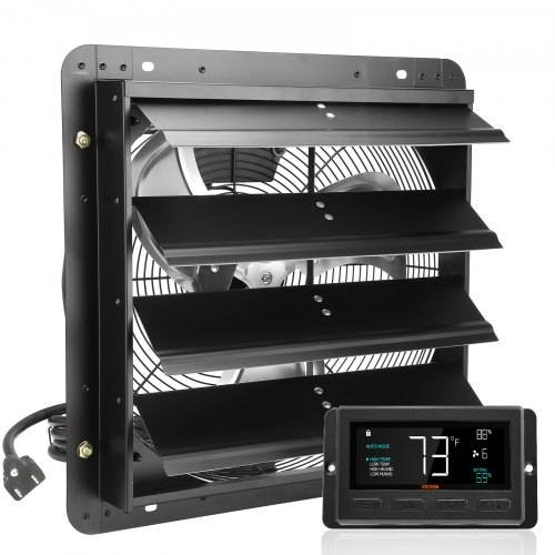 VEVOR Abluftventilator, 406 mm, Temperatur-Feuchtigkeitsregler, EC-Motor, 1747 CFM, Wandlüfter mit Geschwindigkeitsregelung zur Wandmontage, Belüftu