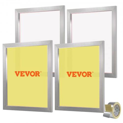 VEVOR 4 Stk. Aluminiumlegierung Siebrahmen Siebdruckpresse 50,8 x 61 cm, Siebdruckmaschine Zubehör 355 Mesh, Säureresistenz & nicht Verformbar für