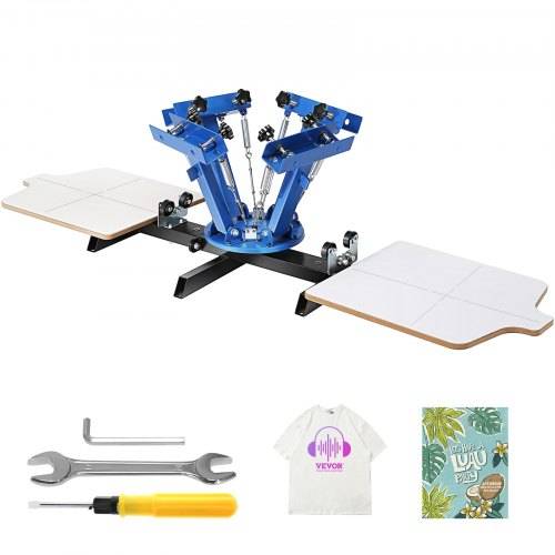 VEVOR Siebdruckpresse T-Shirt Siebdruckmaschine 4 Farben + 2 Stationen, T-Shirtpresse, Hitzepresse Transferpresse DIY Ausrüstung Drucker