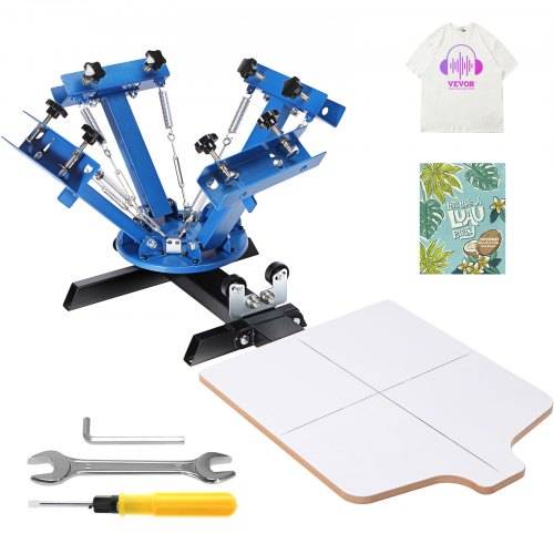 VEVOR Siebdruckpresse T-Shirt Siebdruckmaschine 1 Farben + 1 Station, T-Shirtpresse, Hitzepresse Transferpresse DIY Ausrüstung Drucker, Textildruck