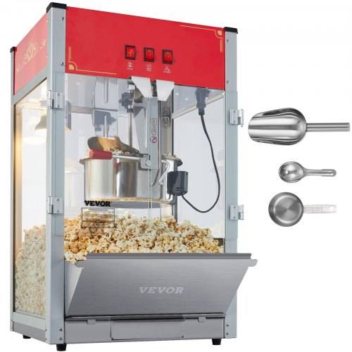 VEVOR Popcornmaschine Popcornautomat Popcorngerät 1440 W Popcornmaschine, 12-oz-Kessel für 80 Tassen pro Ladung, Popcornmaschine für die Arbeitspla