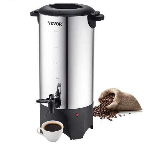 VEVOR Kommerzielle Hei_getränkespender Kaffee Hei_wasserspender 50 Tassen, 1000 W Warmhaltebehälter Hei_wasserspender 7,4 L Warmhaltebehälter Säft
