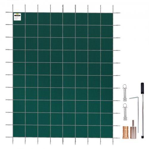 VEVOR Rechteckige Sicherheitsnetz-Schwimmbadabdeckung 6,1 x 12,2 m Grün Winter Outdoor