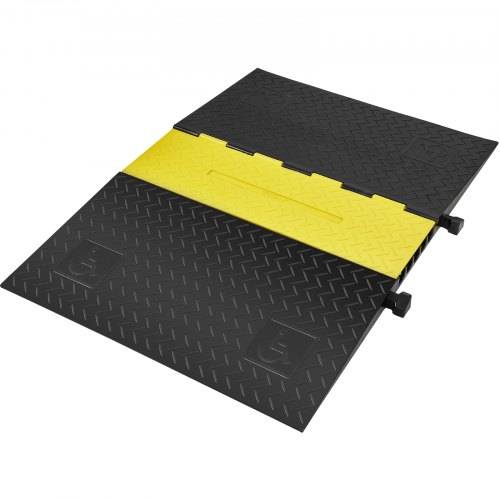 VEVOR 5-Kanal-Kabelschutzrampe Kabelbrücke aus Gummi Schlauchbrücke 114,5 x 80 x 5 cm _berfahrschutz 10000 kg (pro Achse) Tragfähigkeit Kabel Rampe