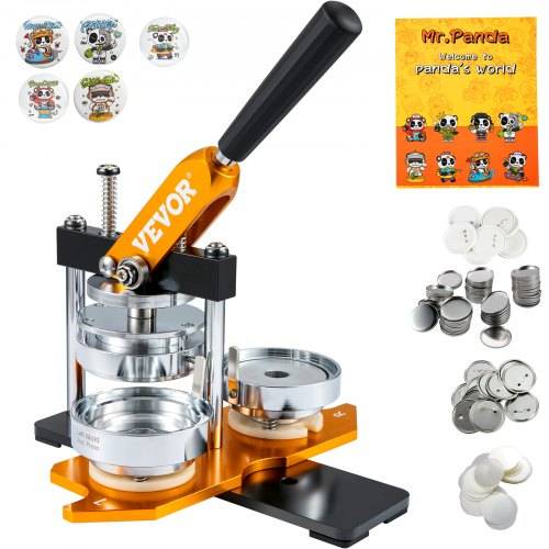 VEVOR Buttonmaschine 7,62cm Badge Punch Press Kit, Kinder DIY Geschenke Knopfmachermaschine, Button Herstellung Abzeichen mit 500 Stk. Button Teile