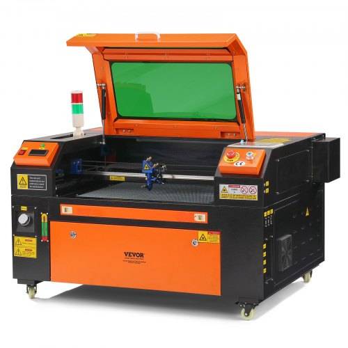 VEVOR 60 W CO2-Lasergravierer, 400x600 mm, 500 mm/s Laserschneidmaschine mit 2-Wege-Pass-Air-Assist, kompatibel mit LightBurn, CorelDRAW, AutoCAD