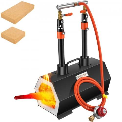 VEVOR Gas Schmiedeofen Sechseck, 400 x 215 x 190 mm Gas Schmiede mit Doppelbrenner, Gold, Messing, Bronze, Magnesium, Aluminium, Zinn und Edelstahl