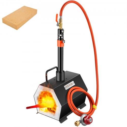 VEVOR Gas Schmiedeofen Sechseck, 250 x 215 x 190 mm Gas Schmiede mit Brenner, Gold, Messing, Bronze, Magnesium, Aluminium, Zinn und Edelstahl, Gas