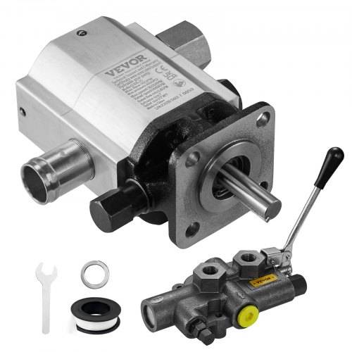 VEVOR Hydraulischer Holzspalter-Pumpensatz, 60,6 L/min, 2-stufige 276 bar Aluminium-Hydraulik-Zahnradpumpe, mit Ventil 2,54 cm Einlass 1,27 cm NPT