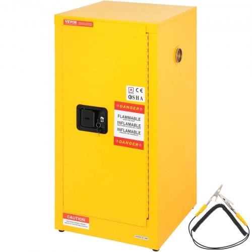 VEVOR Sicherheitslagerschrank 16 Gallonen, 460 x 460 x 900 mm Sicherheitsschrank mit zwei verstellbaren Trennwänden für Brennbare Stoffe Abschlie_ba