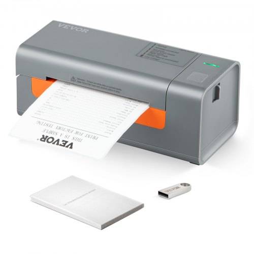 VEVOR Etikettendrucker 40-108mm Thermodrucker 203DPI Labeldrucker 150mm/s Versandetiketten Drucker Thermo-Direkt Edikettendruckgerät USB