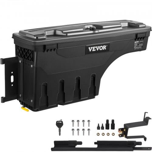 VEVOR LKW-Ladefläche Staufach, abschlie_barer Deckel, wasserdicht ABS Radkasten Werkzeugkasten 25 L, kompatibel mit Chevrolet Silverado 1500 GMC