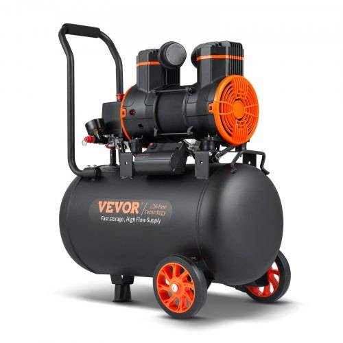 VEVOR 9,3 Gallonen-Luftkompressor, 2,5 PS, 2,2 CFM bei 90 PSI, ölfreier Luftkompressortank und max. 116 PSI Druck, 70 dB ultraleiser Kompressor für