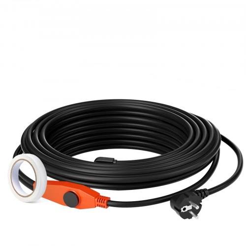 VEVOR Frostschutz Heizkabel, 9 m, 23 W/m, Heizkabel für Rohre mit eingebautem Thermostat, Rohrheizkabel zum Schützen von PVC-Schläuchen, Metall-