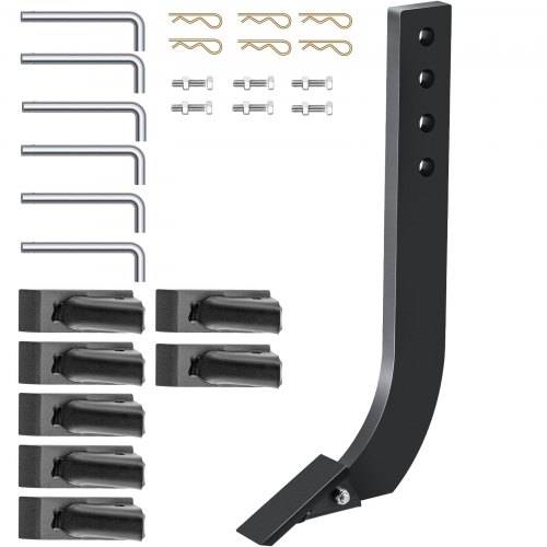 VEVOR Kastenmesserschaft, 464 mm Vertikutiererschaft, 4-Loch-Kastenschaberschaft mit abnehmbaren konischen Zähnen und Stiften, verstellbare