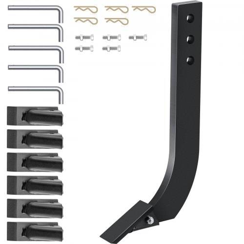 VEVOR 5 Stück Kastenklingenschaft, 410 mm Vertikutiererschaft, 3-Loch-Kastenschaberschaft, mit abnehmbaren konischen Zähnen und Stiften, verstellbar