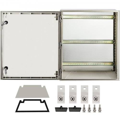 VEVOR Schaltschrank NEMA-Stahlgehäuse 60 x 50 x 23 cm NEMA 3X Glasfaser-Schaltkasten, IP66 wasserdicht und staubdicht, elektrischer Anschlusskasten