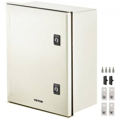 VEVOR Schaltkasten NEMA Fiberglasgehäuse, 40 x 30 x 20 cm NEMA 3X Glasfaser-Verteilerschrank, IP66 wasserdicht und staubdicht, elektrischer