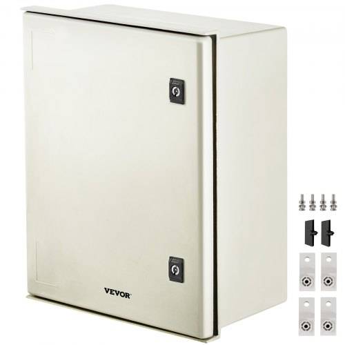 VEVOR Schaltkasten NEMA Fiberglasgehäuse, 50 x 40 x 20 cm NEMA 3X Glasfaser-Verteilerschrank, IP66 wasserdicht und staubdicht, elektrischer