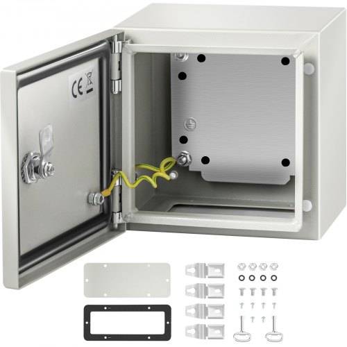 VEVOR Stahl-Elektrokasten, Elektrogehäuse, 20x20x15 cm, Kohlenstoffstahl, IP65