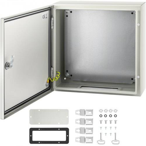 VEVOR Schaltschrank NEMA-Industriegehäuse, 40 x 40 x 15 cm NEMA 4X-Stahl-Verteilerschrank, IP66 wasser- und staubdicht, elektrischer Anschlusskasten