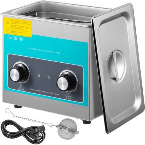 VEVOR 3L Knob Control Digital Ultraschall Reiniger 40kHz Ultrasonic Cleaner Edelstahl, 24 x 14 x 10 cm Schmuck Reinigung Ultraschall