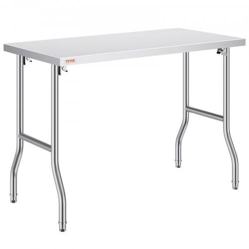 VEVOR Arbeitstisch Küche, 1220 x 610 x 850 mm Arbeitstisch Gastro Edelstahl Zubereitungstisch Gewerbe Küchentisch, Küchen-Esstisch Küchenarbeitsba