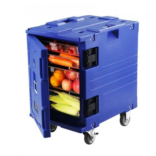 VEVOR Isolierter Lebensmittelbehälterträger, 82 Qt Hot Box für die Gastronomie, LLDPE-Lebensmittelbehälterträger mit einteiliger Schnalle, Frontl