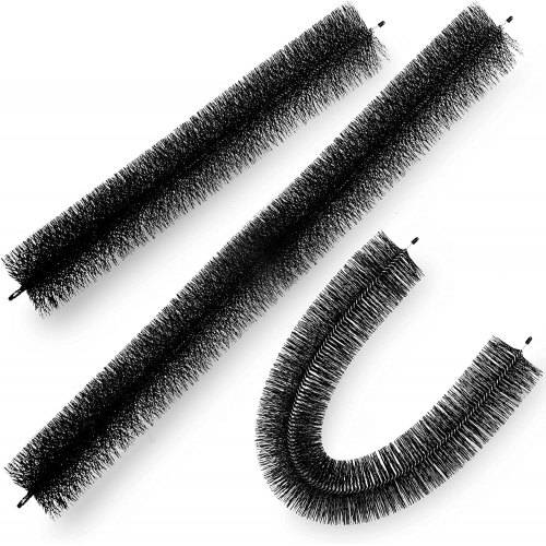 VEVOR Dachrinnenschutzbürste mit 96 cm langen Borsten, 11 cm (Durchmesser), Dachrinnenbürste, Laubschutz, passend für 1,27 cm Dachrinnen, Dachrinne